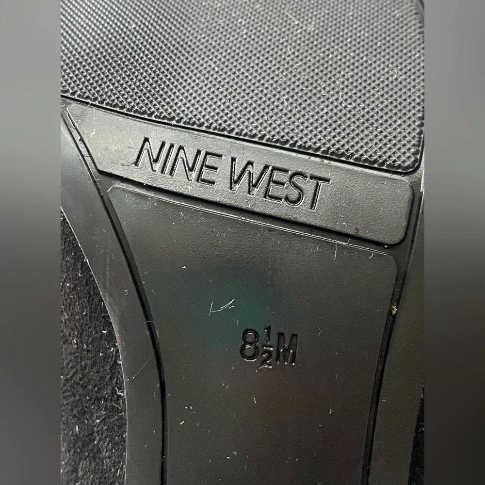 Nine West Blocky 02 black suede thigh high over the knee boots 8.5